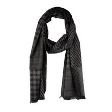 The Tie Hub Geo Design Black Woolen Scarf