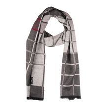 The Tie Hub Checks Grey with White Woolen Scarf