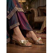 Chaal Chalan Women Sante Gold Spool Heels
