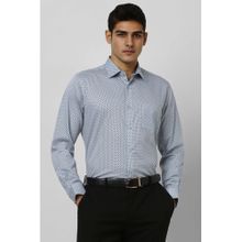 Van Heusen Men Blue Printed Regular Fit Formal Shirt