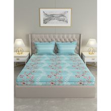 RAYMOND HOME Celebrate Blue 120Tc Bedsheet with Pillow Covers (Queen)
