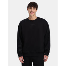 Jockey UM66 Men Super Combed Cotton Graphic Print Fleece Sweatshirt - Black