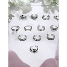 Oomph Jewellery Combo Of 7 Oxidized Silver Bohemian Toe Rings (Pack of 7)