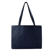 Accessorize London Women's Faux Leather Navy Leo Tote Bag
