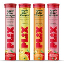 Plix Apple Cider Vinegar Effervescent Tablets (Pack of 4)
