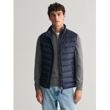 GANT Men Navy Blue Solid High Neck Sleeveless Puffer Jacket