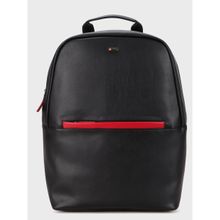 Swiss Military Black Leather Cyle Laptop Backpack for Men