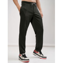 HIGHLANDER Men Black Regular Fit Structured Knitted Track Pant
