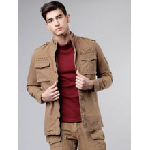LOCOMOTIVE Men Brown Solid Tailored Jacket
