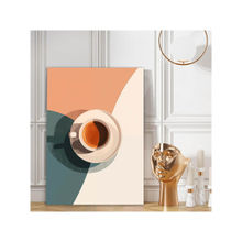 Dekorstation Modern Minimalist Coffee Art Abstract Espresso Cup Wall Canvas Painting