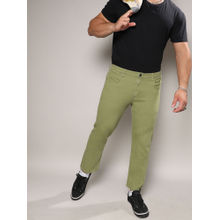 Instafab Plus Mens Green Solid Denim Jeans