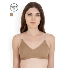 Floret Pack Of 2 Solid T Shirt Bra - Nude