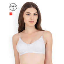 Floret Pack Of 2 Solid T Shirt Bra - Grey & Red