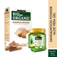 Indus Valley Bio Organic Aloe Vera Gel and Sandalwood Face Pack Powder Combo