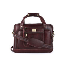 HiLEDER Pure Leather Stylish 14" Laptop Messenger Office Bag Gents Ladies Brown