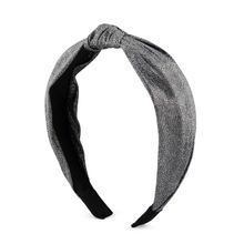 Toniq Black Glitter Textured Trendy Party Top Knot Hair Band