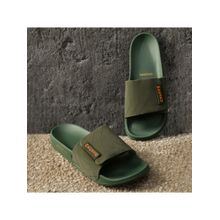 Chupps Bandwidth Sliders Men Casual Sliders Olive Green