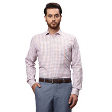 Park Avenue Slim Fit Checkered Orange Formal Shirt