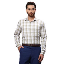Park Avenue Slim Fit Checkered Brown Formal Shirt