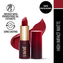 Lakme Forever Matte Lipstick, Made With French Rose Oil Extracts , Red Wine