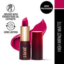 Lakme Forever Matte Lipstick, Made With French Rose Oil Extracts , Pink Petal