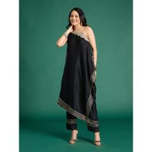 Gajra Gang Nani's Almari Black Chinon Embellished Asymmetric Kurta & Pant