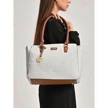 Lavie Luxe White Mono Kelly25 Women's Shoulder Bag (L)