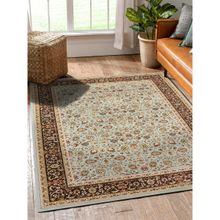 OBSESSIONS Anti-static Machine Made Classical Carpet, Pista Green & Rust (4x6 Feet)