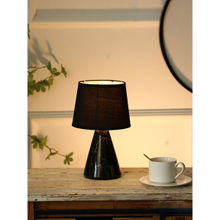 Art Street Ceramic Table Lamp Nordic Light In Black & Gold Color For Home Decoration 17.8X29.5 Cm