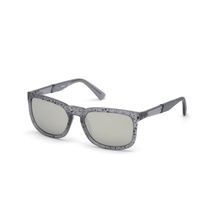 Diesel Rectangular Sunglasses Crystal Colour Grey/smoke Mirror 100% Uv Protection Full Rim Frame