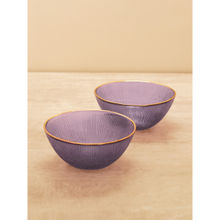 Pure Home + Living Set of 2 Lilac Radial Glass Serving Bowls