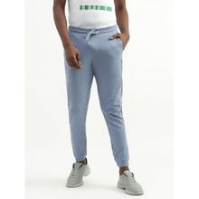 United Colors Of Benetton Cotton Printed Slim Fit Mens Joggers In Blue