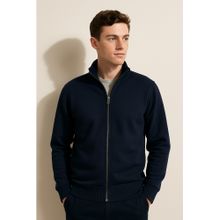 Parcel Yard Men Full Sleeve Full Zipper Collar Navy Blue Sweatshirt