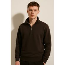 Parcel Yard Men Full Sleeve Zipper Brown Sweatshirt