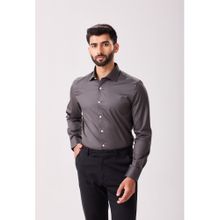 MH&Y Cut Away Collar Cotton Twill Charcoal Shirt
