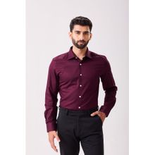 MH&Y Cut Away Collar Cotton Twill Wine Shirt