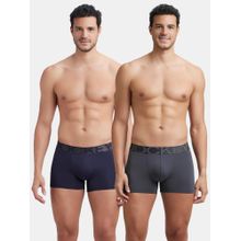 Jockey Ic28 Men Tactel Microfiber Solid Trunk - Ebony and Navy Blue (Pack of 2)