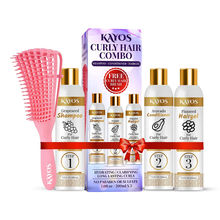 Kayos Curly Hair Care Combo (Shampoo, Conditioner, Hair Gel And Free Curly Hair Brush)