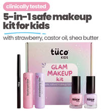 Tuco Kids Glam Makeup Kit for Girls, Ages 6-12, Safe Non-Toxic Formula