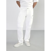KINGDOM OF WHITE Mens Regular Fit Cotton Stretch Cargos
