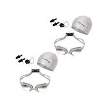 Strauss Swimming Goggles Set with Uv and Anti Fog Protection - Grey