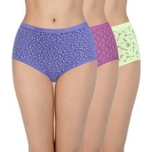 Amante Print Full Coverage High Rise Full Brief Panty - Multi-Color (Set of 3)