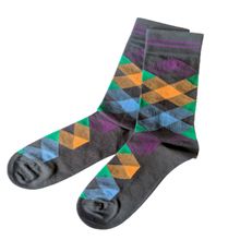 Closet Code Cross Band Socks - Grey (Free Size)