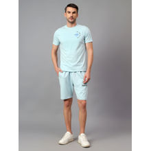Cantabil Men Sky Blue Printed Co-Ord (Set of 2)