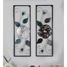 Amaya Decors Black & Silver Etching Flower Wall Decor Set of 2