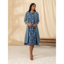 Likha Indigo Jaipuri Printed Cotton Overlay & Dress Set LIKDRS61