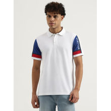 United Colors of Benetton White Relaxed Solid Polo T-Shirt