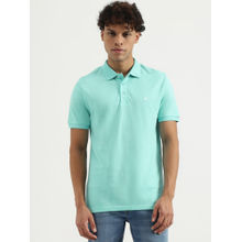 United Colors of Benetton Aqua Regular Solid Polo T-Shirt