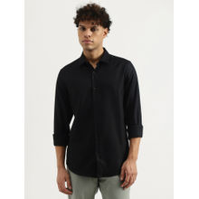 United Colors of Benetton Black Regular Spread Collar Solid Formal Shirt