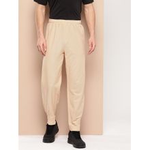 Alcis Men's Solid Regular Fit Cotton Beige Joggers